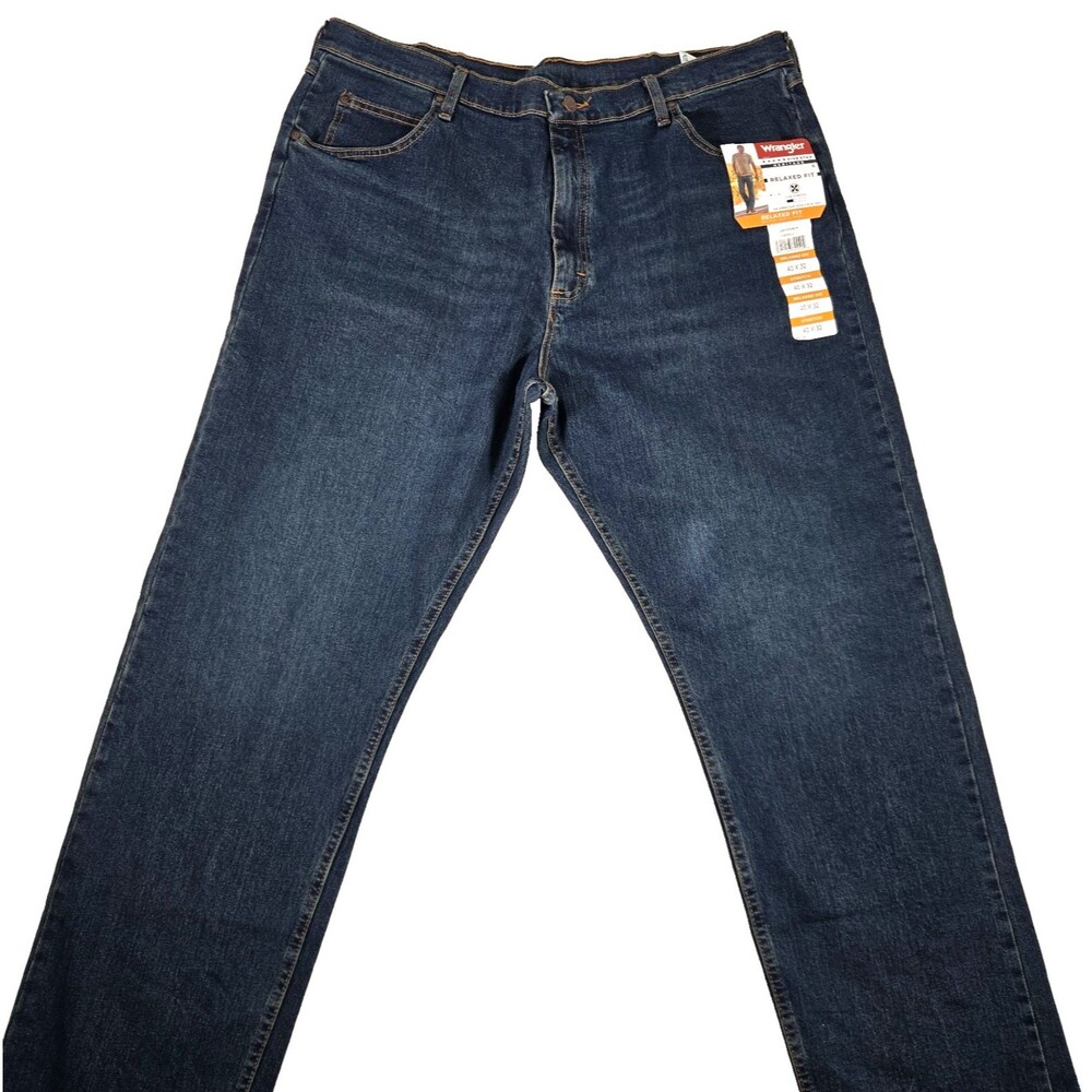 Wrangler Jeans Men 40x32 Dark Wash Five Star Heritage Relaxed Fit Flex New